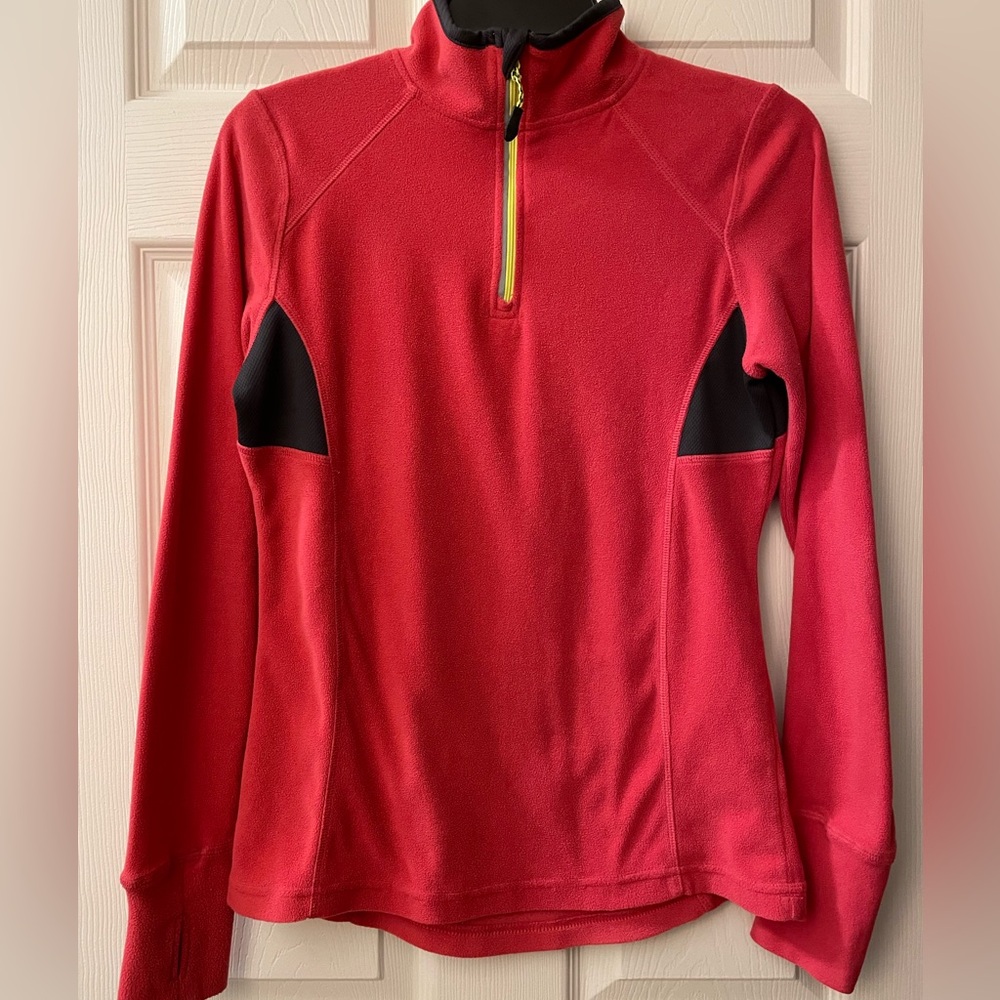RBX Micro Fleece Performance 1/4 Zip Long Sleeve Sweatshirt Pink/Black